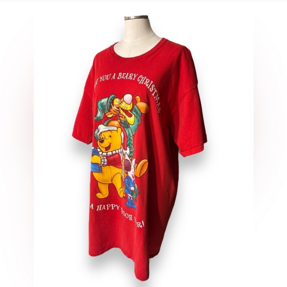 DISNEY Winnie The Pooh Holiday Sleep Shirt VINTAGE - Picture 1 of 8